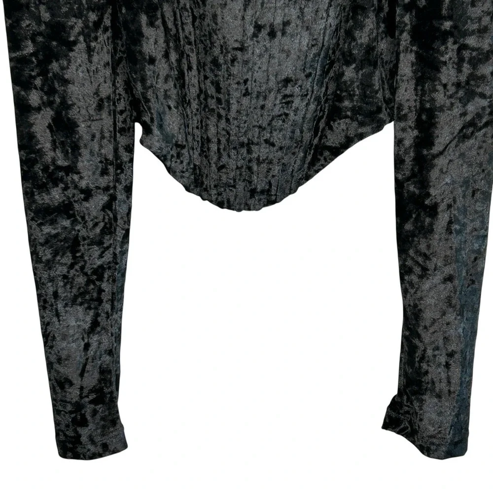 Dolls Kill Widow Transformed‎ Kiss Corset Top S Fairy Goth Velvet Emo L/SL  Crop